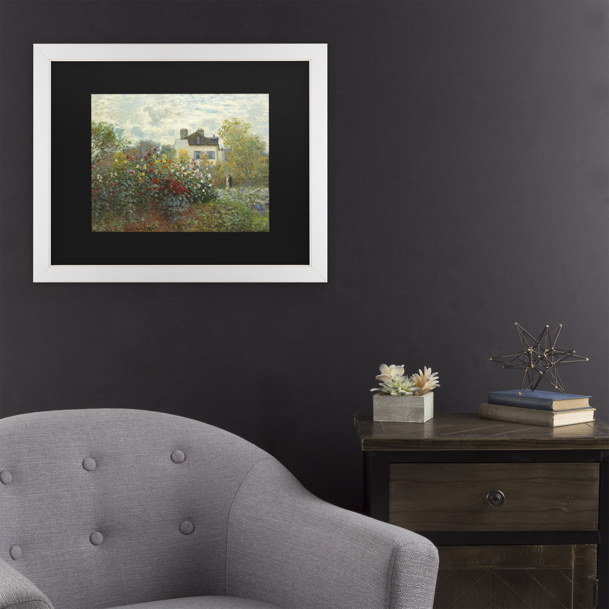 Trademark Fine Art 'The Artist's Garden at Argenteuil' Canvas Art by Claude Monet