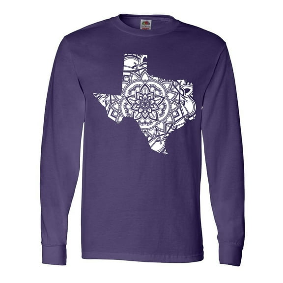Inktastic Texas Silhouette Mandala Long Sleeve T-Shirt