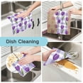 thumbnail image 2 of 6 Pieces of Kitchen Towels Ultra Soft Absorbent Quick Drying Dish Cloths 11×11inch Cute Cartoon Purple Tulips, 2 of 9