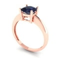 thumbnail image 2 of 1.5 ct Cushion Cut Simulated Blue Sapphire Solitaire Engagement Ring for Women in 18K Rose Gold, 2 of 5