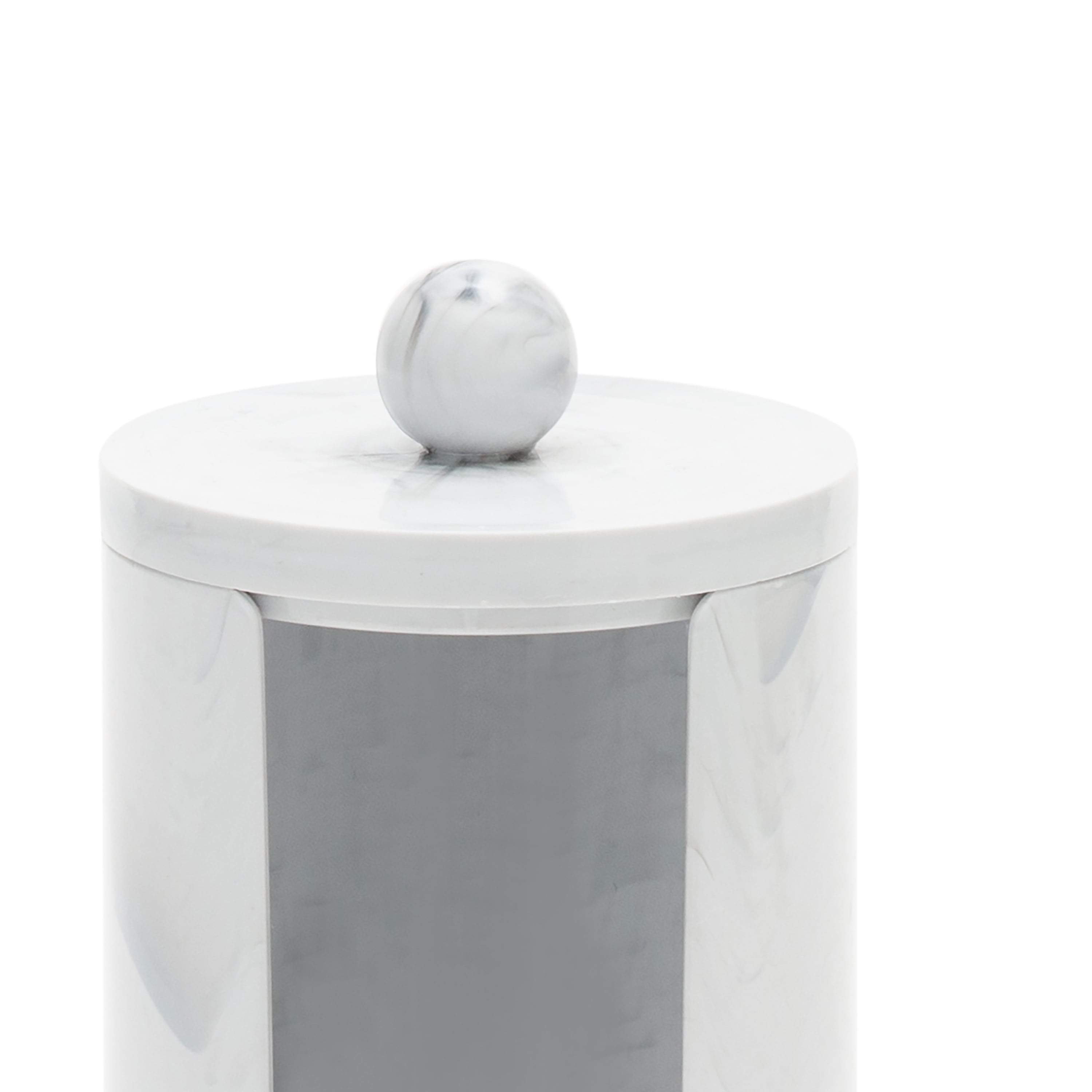 Simplify 2-Piece Cotton Pads Holder with Lid, Marble Design