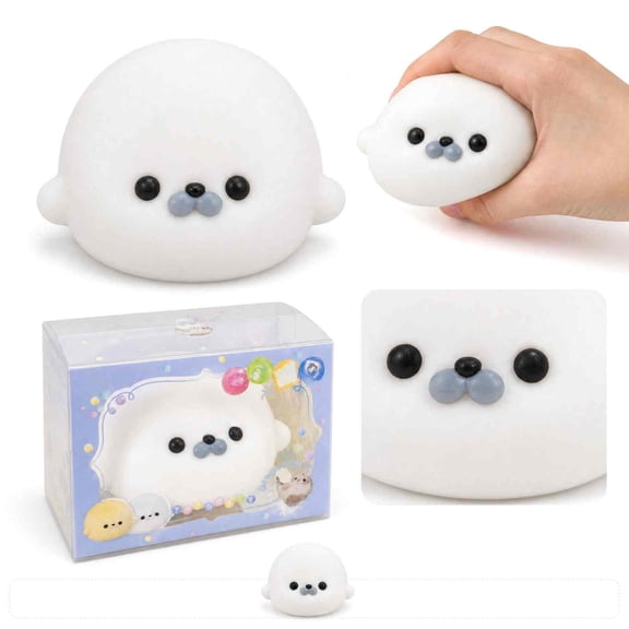 Squishy Toys, Slow Rising Squeeze Toys, Seal Animal Squishy Sensory Toys, Stress Relief Toys for Adult Relaxation Party Favor Gift & Desk Accessory, 3.94"x3.15'' 1 PCS