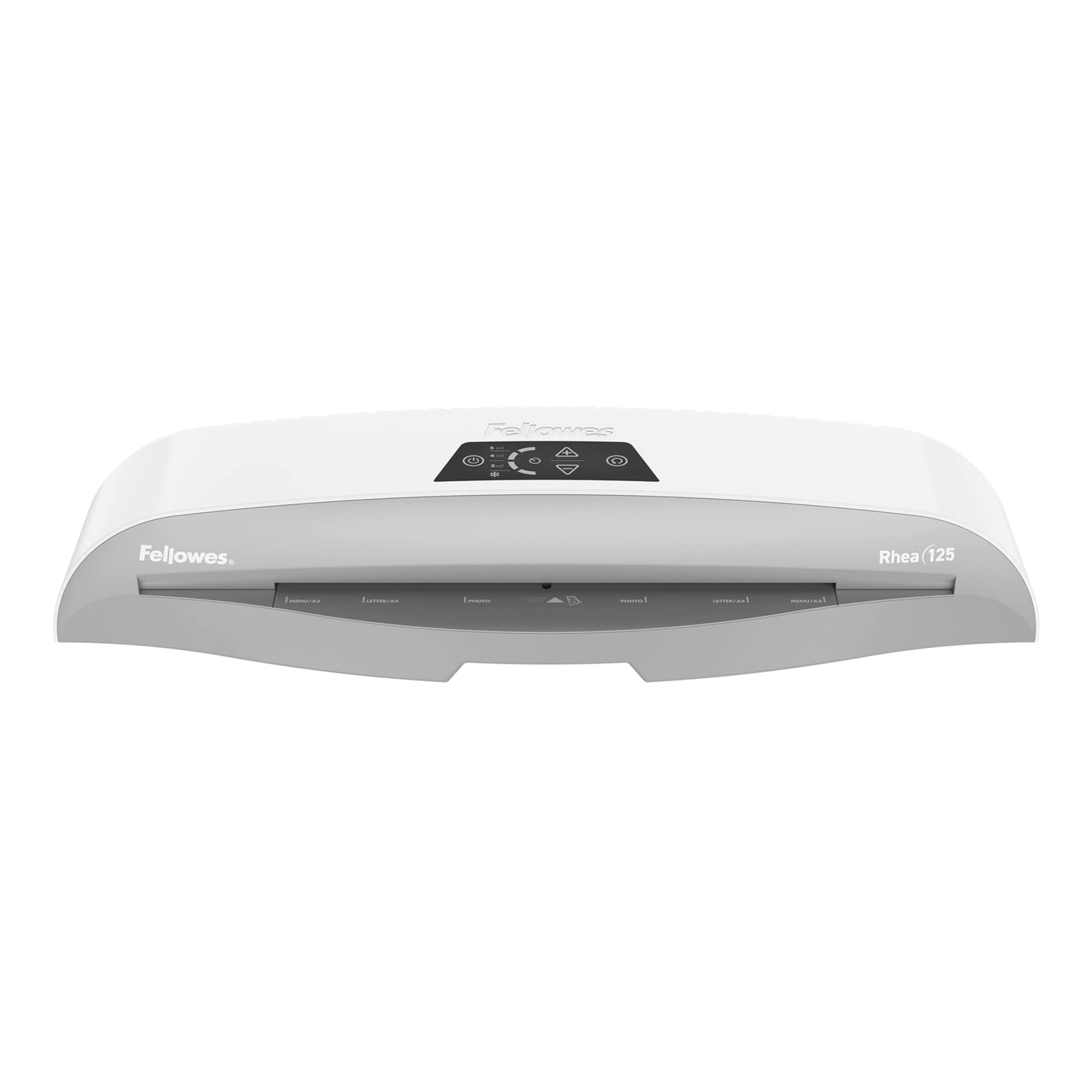 Fellowes® Rhea Laminator With Pouch Starter Kit, 12.5" Width, White/Gray