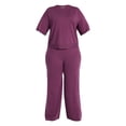 thumbnail image 2 of Terra & Sky Women's Plus Size Short Sleeve Sweater and Pants Set, 2-Piece, Sizes 0X-5X, 2 of 4