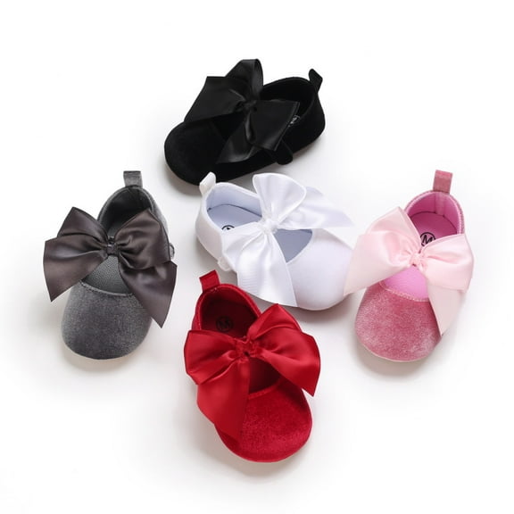 Yoyauz Baby Girl Mary Jane Shoes Anti Slip Rubber Sole Ballet Slippers Princess Dress Wedding Shoes Newborn Kids Shoes Toddler Shoes(0-12 Month)