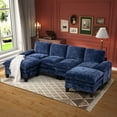 thumbnail image 2 of Bonzy Home U Shaped Convertible Sectional Sofa Couch for Living Room With Storage Ottoman Royal Blue, 2 of 11