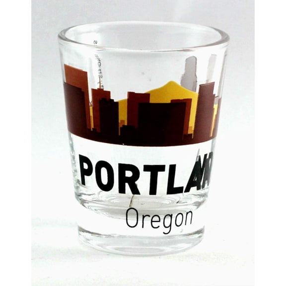 Portland Oregon Sunset Skyline Shot Glass