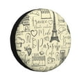 thumbnail image 1 of DouZhe Waterproof Spare Tire Cover, Retro Paris Tower Graffiti Prints Adjustable Wheel Covers Fit for Jeep Trailer RV SUV Car, 14 inch, 1 of 7