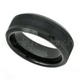 thumbnail image 2 of Beveled Tungsten Ring - 8mm Black Ion Plated Comfort Fit Tungsten Carbide Anniversary Band, 2 of 5