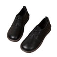 thumbnail image 4 of Classic Retro Lace Up Flat Oxfords For Women, Soft Cushion Sole Casual Shoes, Fall All-Match Daily Footwear Black 39, 4 of 4