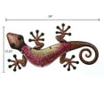 thumbnail image 2 of LuxenHome 24-Inch Pink Gecko Lizard Metal and Glass Outdoor Wall Decor, 2 of 9