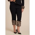 thumbnail image 2 of ELOQUII Women's Plus Size Leopard Faux Fur Trim Pant, 2 of 3