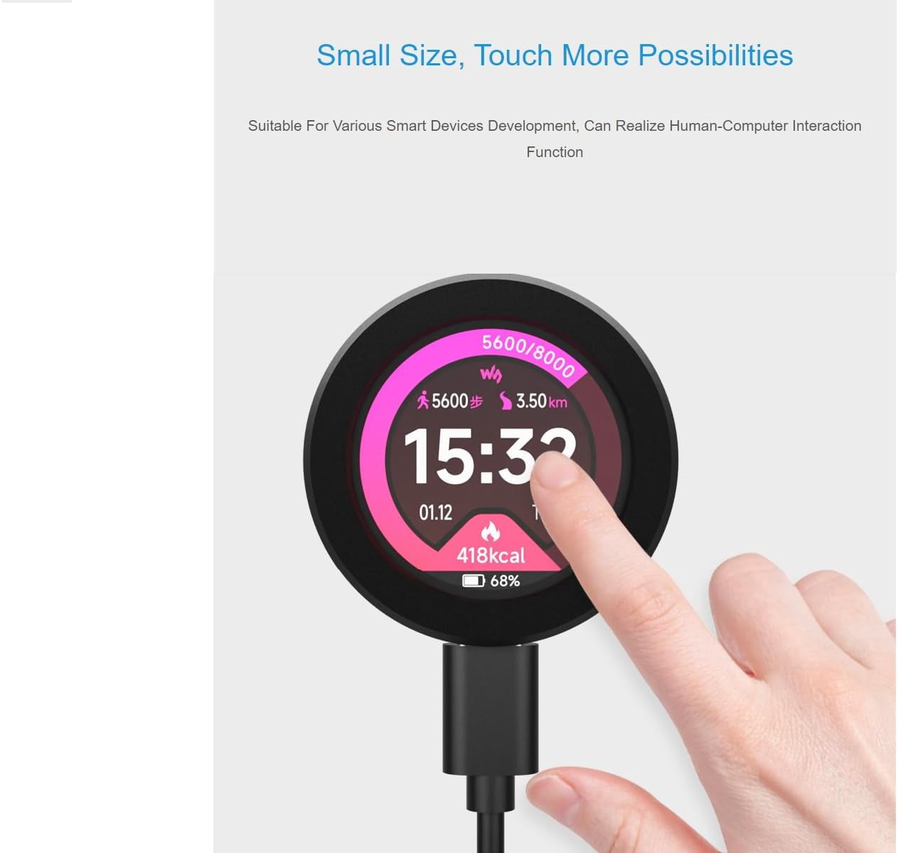 RP2350 MCU Board with 1.28inch Round Touch LCD 240×240 Pixels 65K Color IPS Display,Dual-core & Dual-Architecture Design,6-axis Sensor