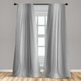 thumbnail image 5 of Ambesonne Abstract Curtains, Square Shape Geometric, Pair of 28"x84", Black White, 5 of 5