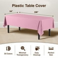 thumbnail image 3 of Exquisite Nappe en Plastique Rose - 54 Pouces x 108 Pouces - Usage Intensif - Jetable - Unité Unique, 3 of 6
