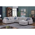 thumbnail image 2 of Cooper Light Gray Linen 7Pc Reversible L-Shape Sectional Sofa with Ottoman and Cupholder, 2 of 7