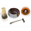 Colonel Conk Model 232 Santa Fe Shave Cup, Mixed Badger Brush, Chrome Razor and Soap