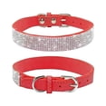 thumbnail image 4 of Collar de perro con diamantes de imitación, collar de ante suave y brillante con diamantes de imitación para perros y gatos, grande, rojo, 4 of 4