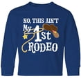 thumbnail image 3 of Inktastic No, This Ain't My 1st Rodeo Cowboy Hat and Lasso Long Sleeve Youth T-Shirt, 3 of 5