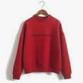 thumbnail image 2 of Women Sweatshirt Long Sleeve Sweatshirt Women Pullover Sweatshirt Red Crewneck Fall/Winter Clothes for Women Daily Wear, 2 of 3
