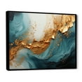 thumbnail image 2 of Designart "Ocean Spiral In Gold And Teal" Abstract Spirals Floater Framed Wall Art Prints, 2 of 5