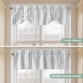 thumbnail image 4 of Blue Beige Striped Tie Up Valance Curtains for Windows, Kitchen Curtains Window Shades, Boho Ethnic Modern Abstract Art Light Filtering Roman Curtain Valances for Bedroom/Bathroom/Cafe 42"x18", 4 of 9