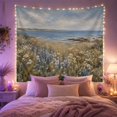 thumbnail image 2 of Wildflower Meadow with Coastal Horizon in Calming Impressionist Style for Nature Lovers, Seascape Wall Art Housewarming Gift, Tapestry Wall Hanging for Living Room and Bedroom, 2 of 7
