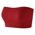 thumbnail image 3 of DDAPJ pyju Womens Strapless Bras Wireless Bandeau Bra Seamless Comfort Padded Tube Bra Supportive Bralette Red L, 3 of 6