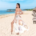 thumbnail image 6 of FORMRS Womens Beach Sarong Semi-Sheer Bikini Wrap Skirt Swimsuit Cover-ups, Beige Seashell, 6 of 7