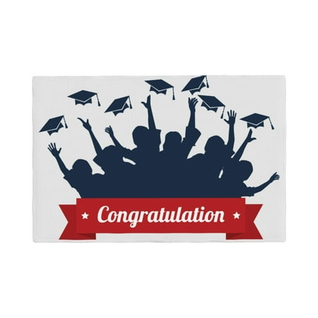 

Placemats Set of 4 Congratulation Graduate Place mats for Dining Table Indoor/Outdoor Cute Heat Resistant Washable Table Mats(18 x 12 )