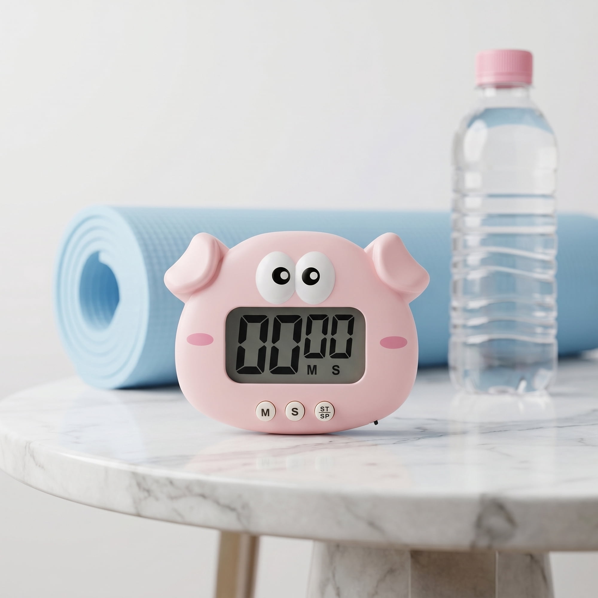 Unique Bargains Digital Kitchen Timer with Loud Alarm and Magnetic Backing Pink Pig