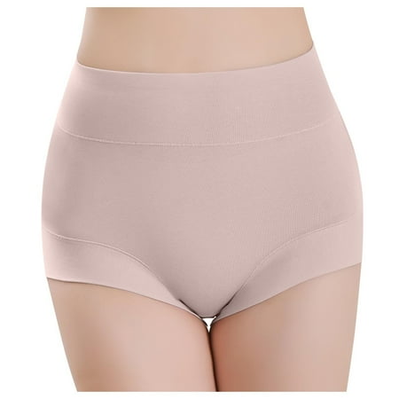 toraway Women s Panties Sexy Plus Size Women s High Waisted Plus Size Solid Color Belly Lift Panties L