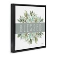 thumbnail image 3 of Stupell Industries Farmhouse Blessed Cottage Florals Black Floating Frame Canvas Art, 18 x 18, by Leslie Trimbach, 3 of 8