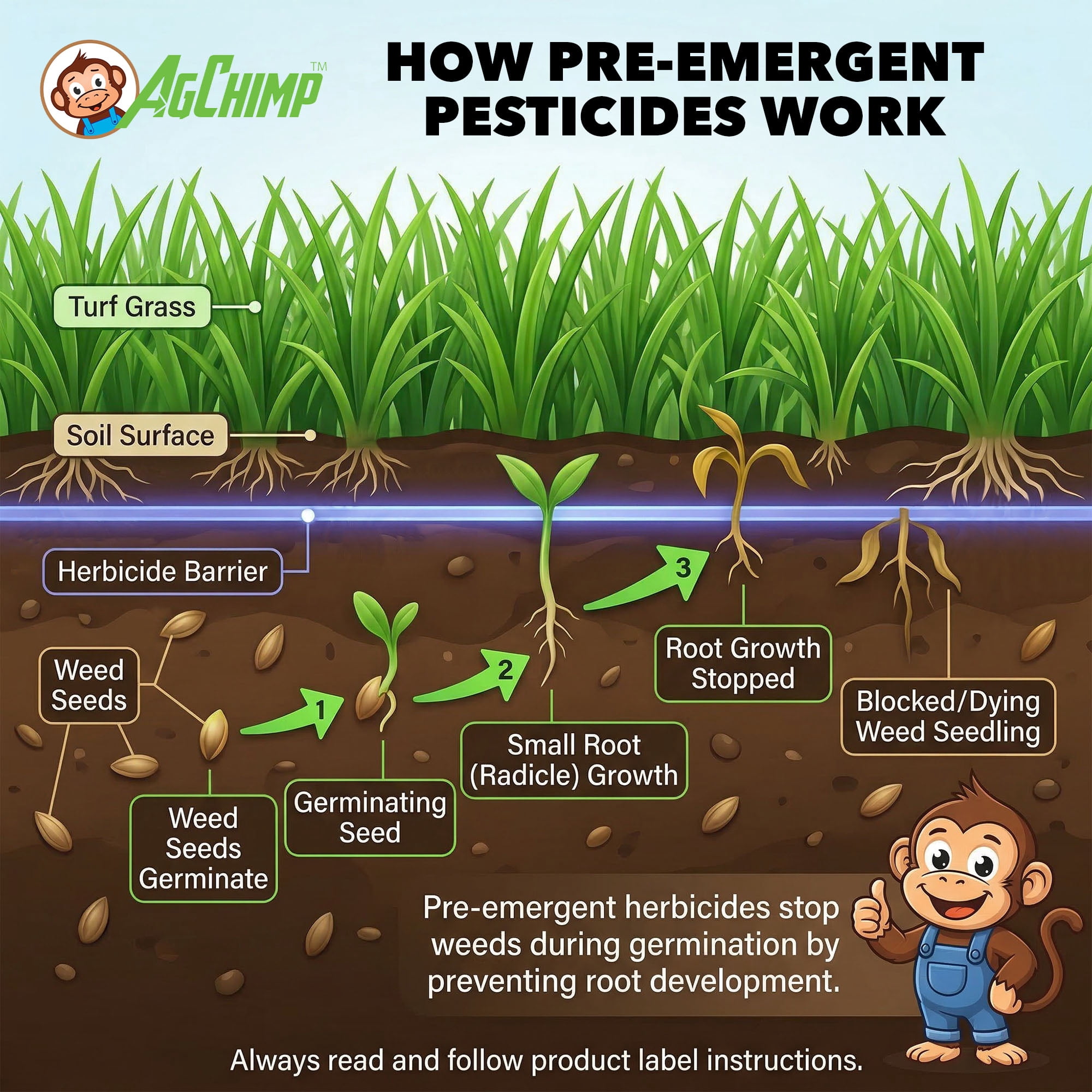 AgChimp 18-0-9 Pre-Emergent Herbicide & Precision Lawn Fertilizer, 15lbs - 0.29% Prodiamine, 2% Iron, and 30% Slow-Release Nitrogen - Controlled Feeding for Long-Lasting Growth - Covers 5,000 sq ft