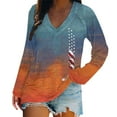 thumbnail image 4 of HEILAU 4th of July Shirts for Women Independence Day American Flag Graphic Tees Patriotic Ladies Casual Letter Printed Long Sleeve T Shirt, 4 of 5