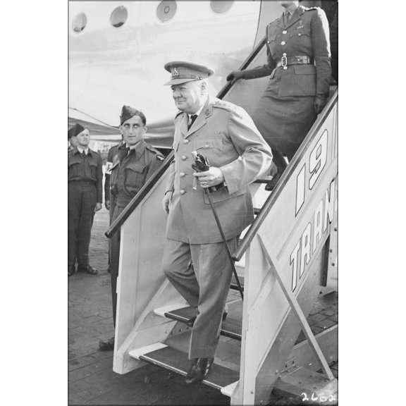 24"x36" Gallery Poster, sir winston churchill on way to potsdam conference