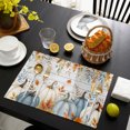 thumbnail image 4 of Blue White Pumpkins Fall Placemats Set of 6, Thanksgiving Maple Leaf Wooden Washable Wipeable Table Mats for Dining Tables, Indoor Outdoor Kitchen Place Mats for Holiday Party Table Decor, 4 of 9