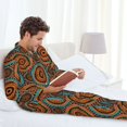 thumbnail image 5 of KLL African Tribal Style Sleepwear Mens Flannel Pajamas,Long Cotton Pj Set, 5 of 7