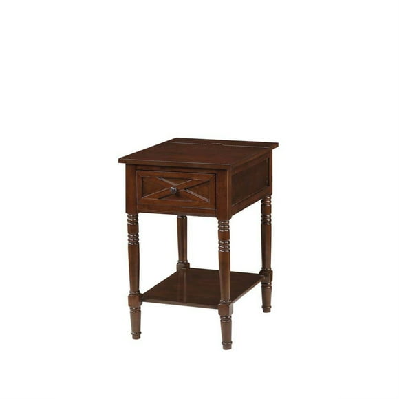 Ergode Country Oxford Mesa auxiliar de 1 cajón con estación de carga y estante Ergode V2-199-VV