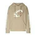 thumbnail image 4 of Beige Sweatshirt for Women's Rugby Print Fashionable Hooded Sweatshirt Women Fall Clothes, 4 of 4