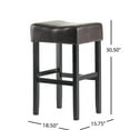 thumbnail image 3 of 30-inch Bonded Leather Bar Stools (2), Brown - Rubberwood Leg Support, Classy Faux Upholstery, Sleek And Space-aware, Hassle- Cleaning, Versatile Seating Option For Various Settings, 3 of 7
