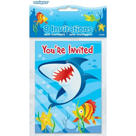 Ocean Shark  Invitations 8ct Walmart  com