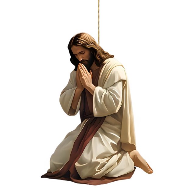 Visland 2D Acrylic Jesus Christ Ornament Car Rearview Mirror Hanging Decor Auto Interior Religious Gift for Christian Retro Faith Accessories