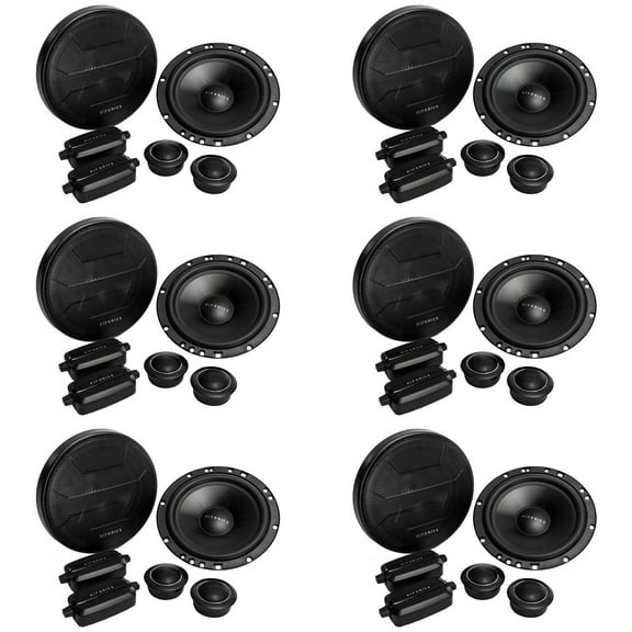 Hifonics ZS65C Zeus 6.5" 2 Way Car Audio 400W Component Speaker Systems (6 Pack)