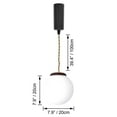 thumbnail image 5 of FSLiving Adjustable Hanging H type Track Light Pendants, Mid Century Globe Designed White Frosted Glass Shade Walnut Wood Socket, 3.2 Ft Cord, Track Mount for Kitchen Island, Sloped Vaulted Ceiling, 5 of 8
