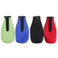 thumbnail image 1 of 4 Pack Beer Bottle Insulator Sleeve Keep Drink Cold,Zip-Up Bottle Jackets,Beer Bottle Cooler Sleeves, 1 of 5