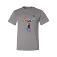 thumbnail image 2 of Wild Bobby, Colorful Paint Splatter Deer Head, Animal Lover, Men's Graphic Tees, Heather Grey, Medium, 2 of 3