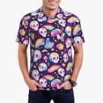 thumbnail image 1 of Fotbe Skull colorful mushroom rainbow Camiseta Polo de Golf para Hombre con Estampado – Camisa Deportiva Transpirable con Cuello Abotonado-XX-Large, 1 of 6