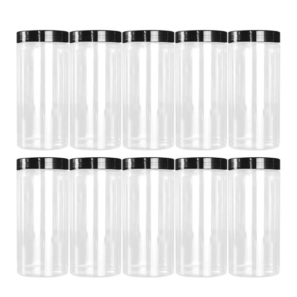 10x frasco vacío frasco para mascotas Rage reutilizable con almohadilla de PE boca ancha contenedor de limo tarro de loción para cocina té suelto