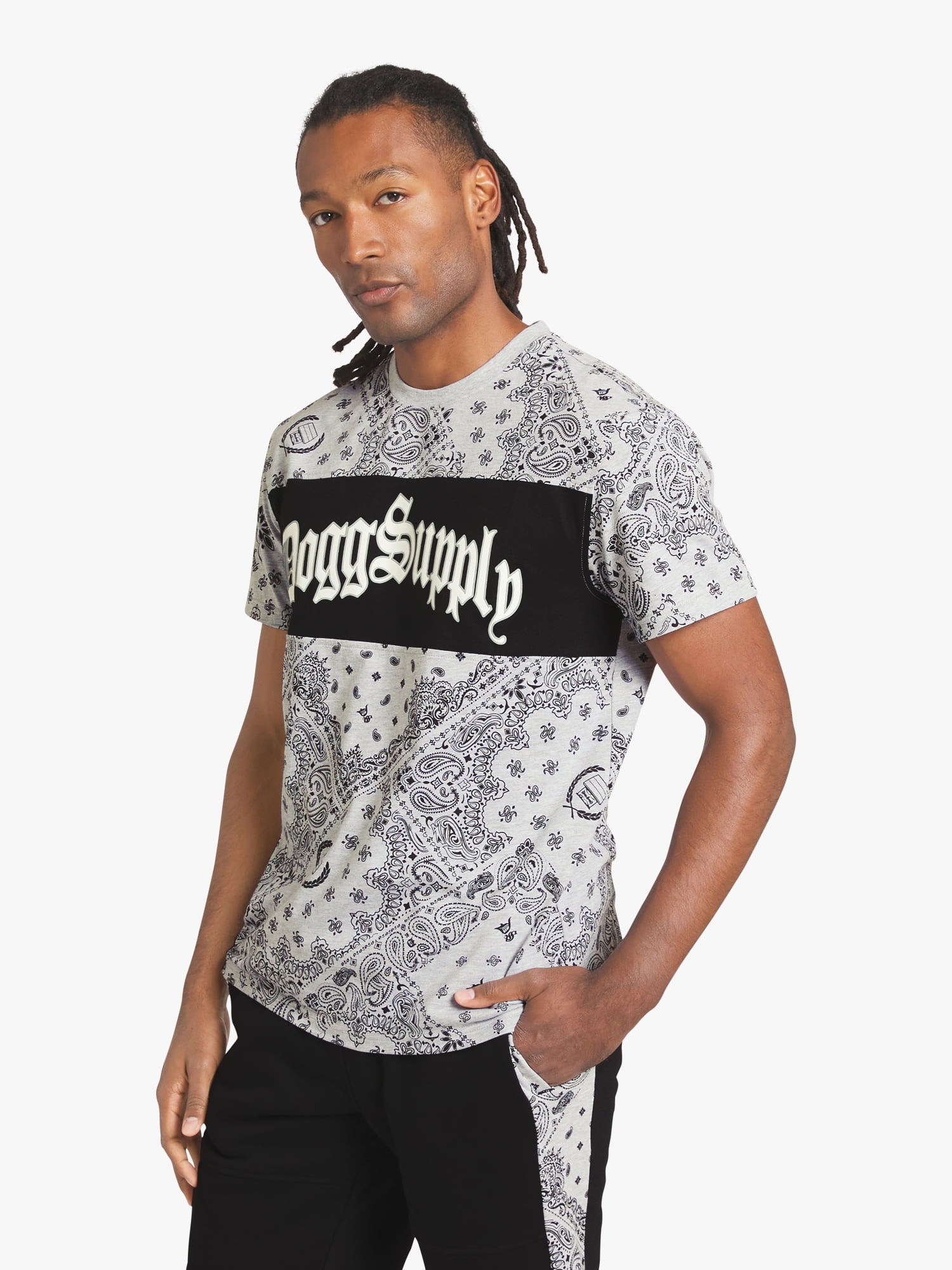 Dogg Supply by Snoop Dogg All-Gender Men's and Women's Bandana Print Short Sleeve Tee, Sizes XS-3XL